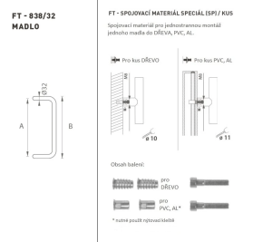 AJTÓKINCS MP kód K38 Ø 32 mm SP - db (WS - Fehér matt)