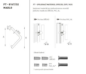 AJTÓKINCS MP kód K14T Ø 32 mm SP - db (WS - Fehér matt)