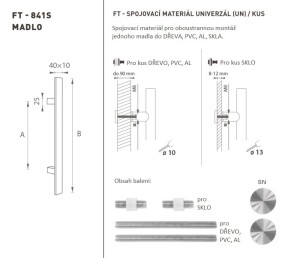 AJTÓKINCS kód K41S 40x10 mm UN - db (BN - Szálcsiszolt rozsdamentes acél)