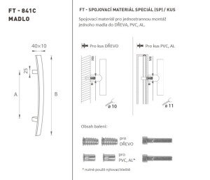 AJTÓKINCS MP kód K41C 40x10 mm SP - db (BN - Szálcsiszolt rozsdamentes acél)