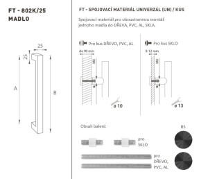 AJTÓKINCS MP kód K02K 25x25 mm UN - db (BS - Matt fekete)