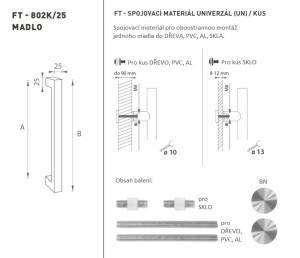 AJTÓKINCS MP kód K02K 25x25 mm UN - db (BN - Szálcsiszolt rozsdamentes acél)