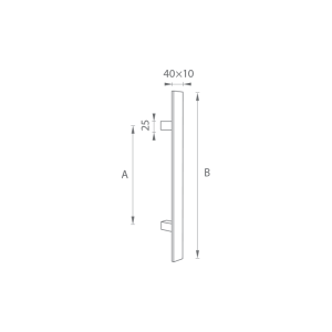 AJTÓKINCS MP kód K41S 40x10 mm ST - db (BN - Szálcsiszolt rozsdamentes acél)