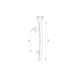 AJTÓKINCS MP kód K41C 40x10 mm ST - db (BN - Szálcsiszolt rozsdamentes acél)