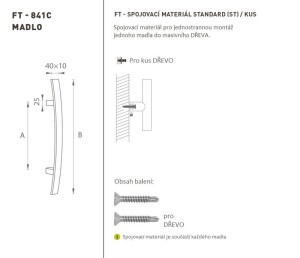 AJTÓKINCS MP kód K41C 40x10 mm ST - db (BN - Szálcsiszolt rozsdamentes acél)