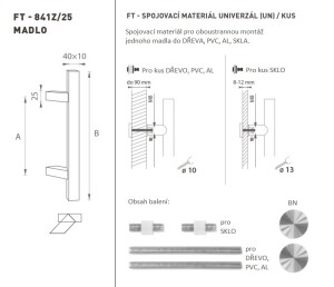 AJTÓKINCS MP kód K41Z 40x10 mm UN - db (BN - Szálcsiszolt rozsdamentes acél)