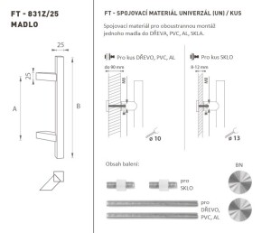 AJTÓKINCS MP kód K31Z 25x25 mm UN - db (BN - Szálcsiszolt rozsdamentes acél)