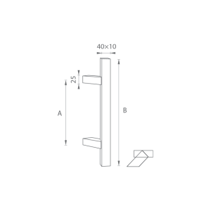 AJTÓKINCS MP kód K41Z 40x10 mm ST - db (BN - Szálcsiszolt rozsdamentes acél)