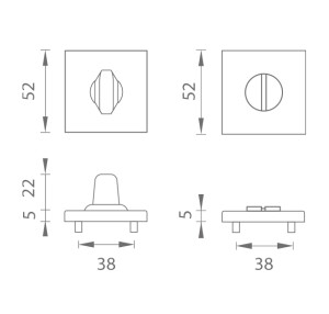 Ajtó rozetta MP - AS - HR 5S (OLS - szálcsiszolt sárgaréz)