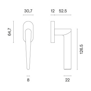 Euro ablakkilincs MP ARNICA - HR 7S (T - Titan)