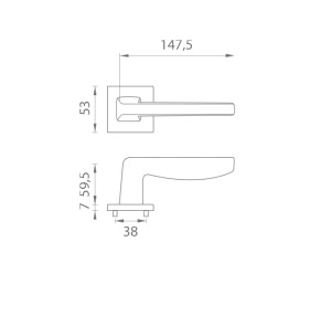 Ajtószerelvények MP ERBA - HR 7S (T - Titanium)