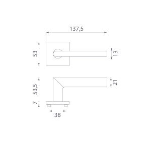 Ajtószerelvények MP PRIMULA - HR 7S (T - Titanium)