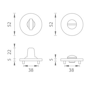 Ajtó rozetta MP - AS - R 7S (OLV PVD - Polírozott lakkozott sárgaréz)