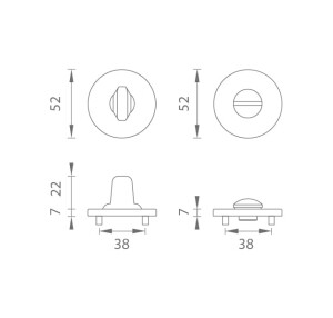 Ajtó rozetta MP - R 7S (NP - Nikkelgyöngy)