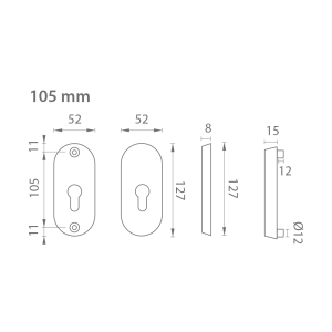 Ajtó rozetta AXA BETA2 (F6 - Inox elox)