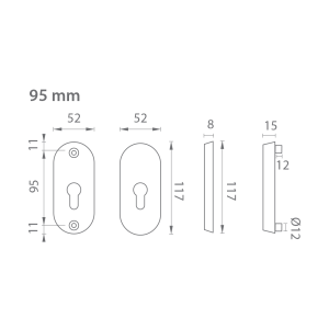 Ajtó rozetta AXA BETA2 (F6 - Inox elox)