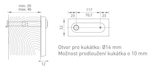 Névcímke kukucskálós AXA - OMEGA F (8 - fekete eloxált)