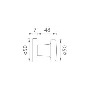 Ajtógömb fix MP - R (F1 - ezüst eloxált)