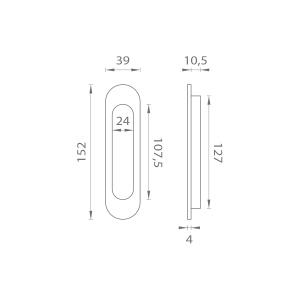 SHELL OVAL MP 040 lyuk nélkül (OBA - Antik bronz)