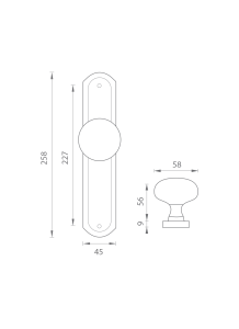 DOOR BALL MP ROMEO ÉS JULIA (OGS – Matt Brushed Bronze)