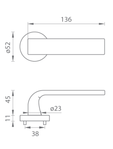 Ajtószerelvények MP Cinto-R 2732 (T - titán)