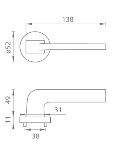 Ajtószerelvények MP Supra - R 3097 (NP - Nikkelgyöngy)