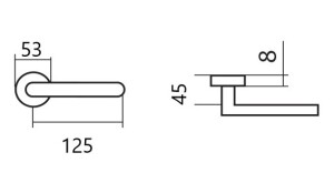 Ajtószerelvények TWIN LEKO ERA 170 METAL (E)