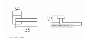 Ajtószerelvények TWIN VISION HR C 1802 FL (CM)