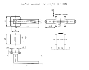 ROSTEX EMONT/H ajtó vasalat csapokkal (FEKETE)