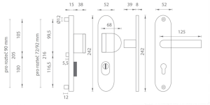 Megerősített szerelvények MP AXA Beta2 Plus (F6 - inox elox)