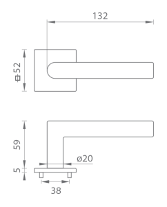 Ajtószerelvények MP FAVORIT - HR 4002 5SQ T1 (BS)