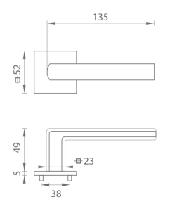 Ajtószerelvények MP POPULAR - HR 4161 5SQ T2 (OLV - Polírozott lakkozott sárgaréz)