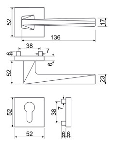 Ajtószerelvények RICHTER Cubismo (NIMAT)