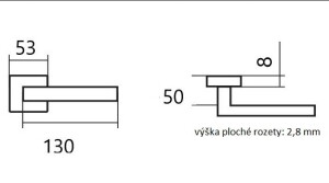 Ajtószerelvények TWIN CUBOID HR C 1682FL (CM)