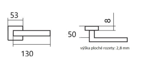 Ajtószerelvények TWIN CUBOID HR C 1682FL (E)