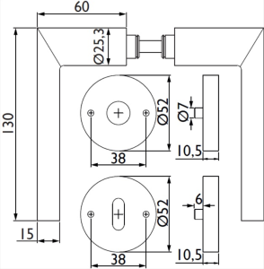 Ajtószerelvények TWIN LEVEL H 1813 (E)