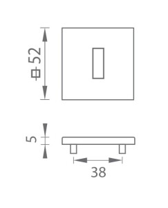 Ajtó rozetta MP - TI - HR 5S (OLS - szálcsiszolt sárgaréz)