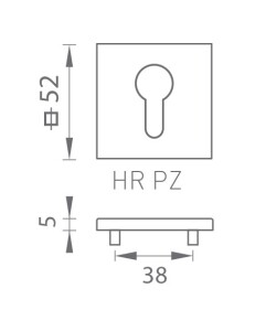 Ajtó rozetta MP - TI - HR 5S (OLS - szálcsiszolt sárgaréz)