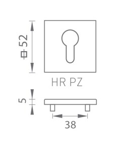 Ajtó rozetta MP - TI - HR 5SQ T3 (BS - Matt fekete)