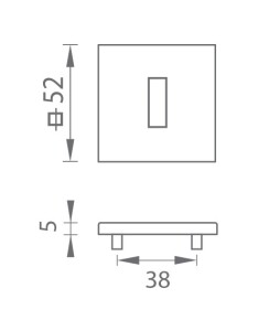 Ajtó rozetta MP - TI - HR 5SQ T3 (BS - Matt fekete)