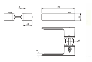 Ajtó vasalat MP Gordo - RT5 4084 zárral, 54-61 mm (T - Titanium)