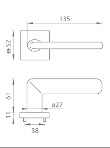 Ajtószerelvények MP ELIPTICA - HR 4165 5SQ T1 (BS - Matt fekete)