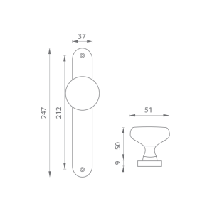 Ajtólabda a pajzson MP Elegant (OBA - Antik bronz)