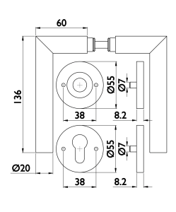 KIÁRUSÍTÁS Ajtószerelvények TWIN VISION H 1802 (CM) - BB