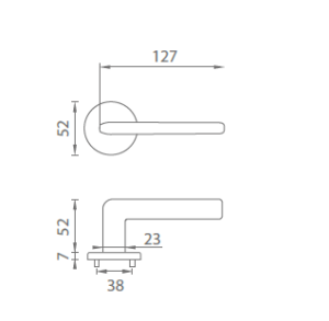 Ajtószerelvények MP Oleandro - R 7S (T - Titanium)