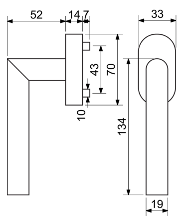 Ablakfogantyú Richter RKW.L-FORM (MD)