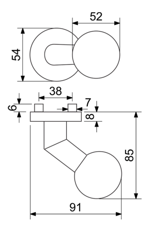 Ajtólabda Richter GOMB 02 RÖGZÍTETT (N)