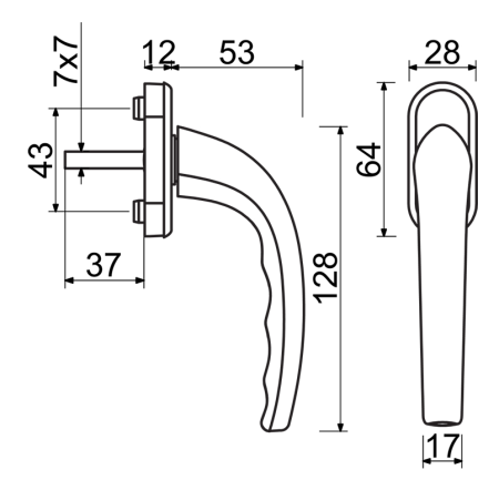 Ablakfogantyú Richter RHW.005 (F9016)