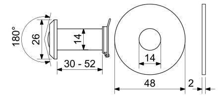 Ajtókukucskáló RICHTER RVW.30-52.CE