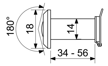 Ajtókukucskáló RICHTER RVW.34-56.BZP.BRNI (2 db alátét nélkül)